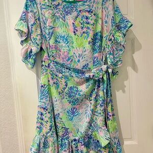 Lilly Pulitzer Colorful Floral Wrap Dress